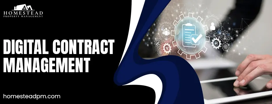 Digital contract management interface showing organized contracts and collaboration tools.