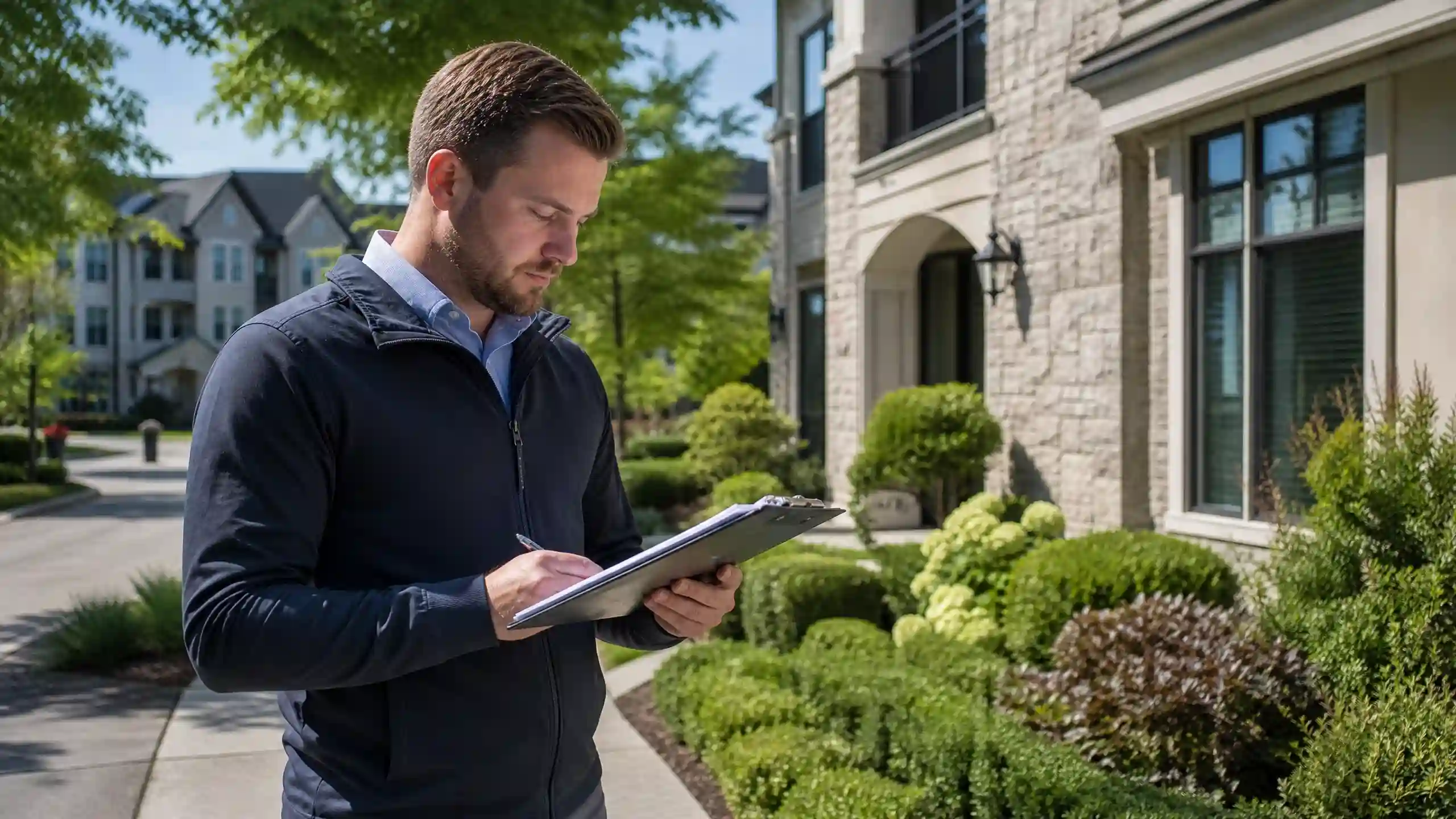 Property manager reviewing HOA maintenance plans in Novi, MI